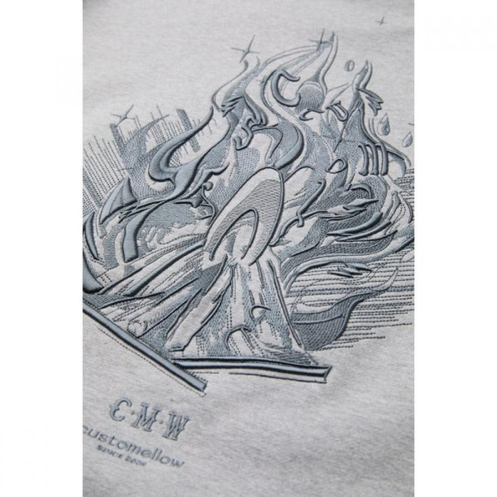 Customellow Grey Graphic Sweatshirt Cwtaw25624gyx