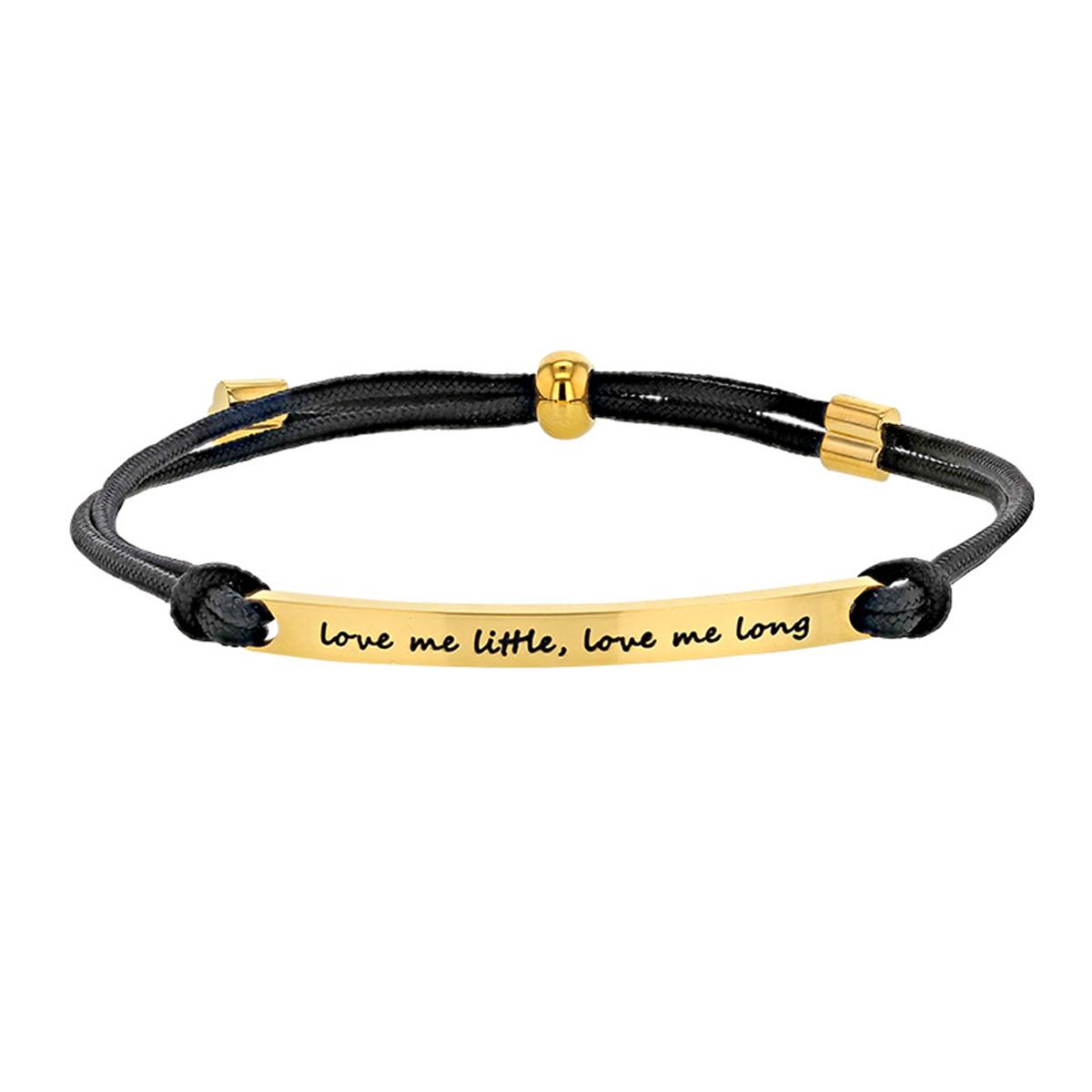 

Les Trésors De Lily [R5108] - Bracelet créateur Acier Messages doré noir (love me little- love me long) - 40x4 mm