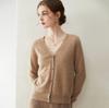 100% Pure Cashmere Women's V-neck Buttoned Cardigan Sweater - 2026 Autumn/Winter Collection