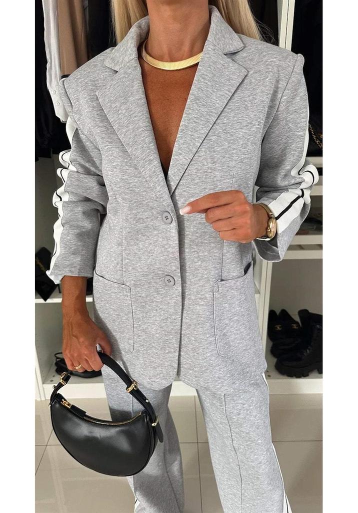 2026 Spring & Autumn Women's Long Sleeve Lapel Casual Suit Set (Two-Piece)