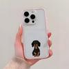 Dachshund Dog Pattern Clear Phone Case For iPhone 17 16 15 14 13 12 11 Pro Max Air Plus 2 In 1 Candy Color Silicone Soft Cover
