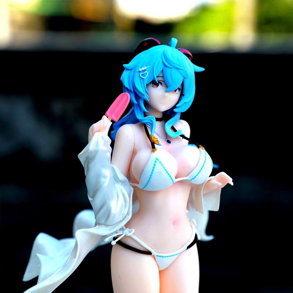 22cm Anime Genshin Impact Ganyu Figure Swimwear Sexy Action Figure Adult Collection Model Figurine Doll Toy Christmas Gift