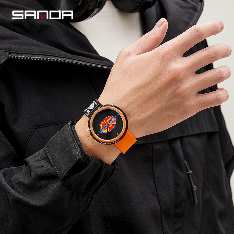 Sanda Creative Quartz Cosplay Watch - Unisex Silicone Fashion for Youth & Students