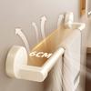 Cream Style Suction Cup Towel Rack Bathroom No Drilling Shower Towel Bar Bath Towel Wall Mounted Storage Rack