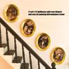 4PCS Antique Iron Wall Art Miniature Oil Painting Photo Frame With Roses And Cats Theme For 1/12 Scale Doll House Display