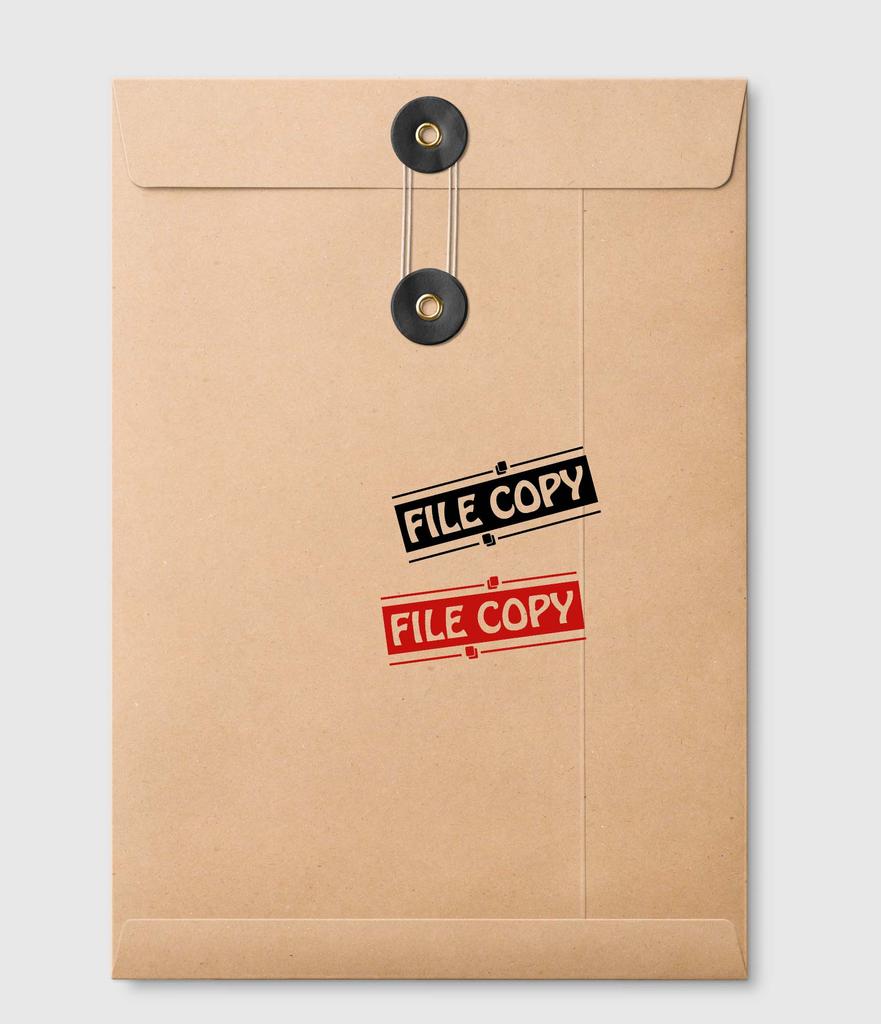 Printtoo File Copy Self Inking Rubber Stamp Pre-Inked Office Stamp- Home Office Business Stationery, 47 x 20 mm