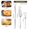 4Pcs Cake Server Cutlery Set Stainless Steel Cake Knife Fork Spatula Set Cheese Knife Pie Pizza Spatula Dessert Fork Flatware