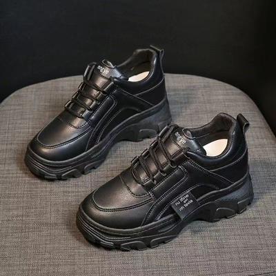 Daddy Shoes Women, New Thick-soled Lightweight White Shoes Women's Comfortable Front Lace-up Sports Shoes Women's Casual Single Shoes