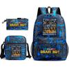 Abstract foreign Shanhaijing children's schoolbag tongtongsahur cartoon primary school student backpack three-piece set L