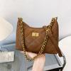 Solid color trend bag women's new diamond chain bag fashion temperament texture shoulder messenger bag armpit