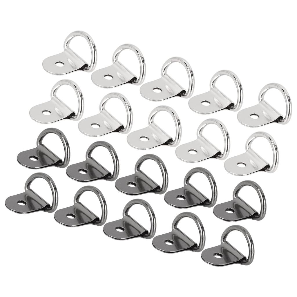 ACROPIX 20pcs D Shape Tie Down Anchor Lashing Rings for Car Truck Trailer Cargo RV Boat Silver Tone Titanium Tone