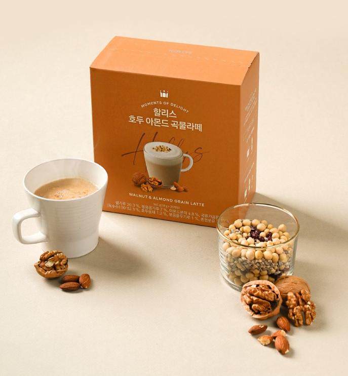 Hollys Walnut Almond Grain Latte Instant Mix 20 Sticks