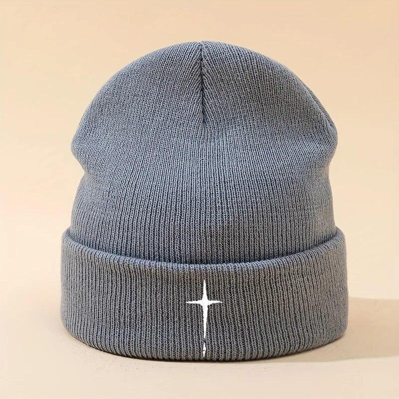 Winter  Beanie Hat For Men And Women Fashion Embroidered Knitted Hat Street Style Hip Hop Hat Outdoor Warm Skiing Hat