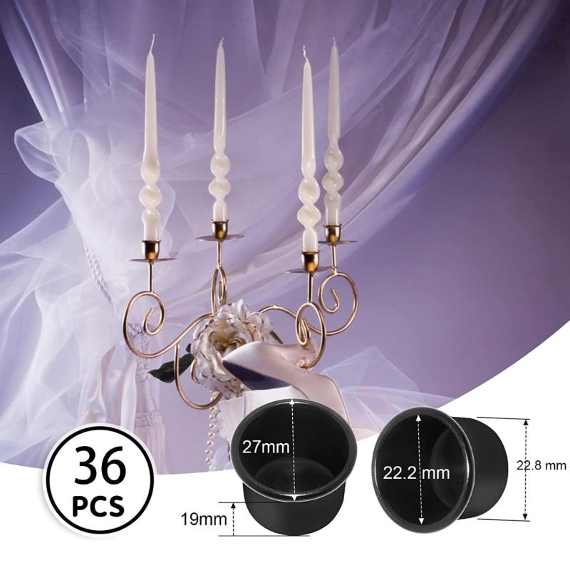 Creative Candlestick Holder Set, 36Pcs Mini Metal Candle Cups Aluminum Candelabra for Festive Decoration and Crafts