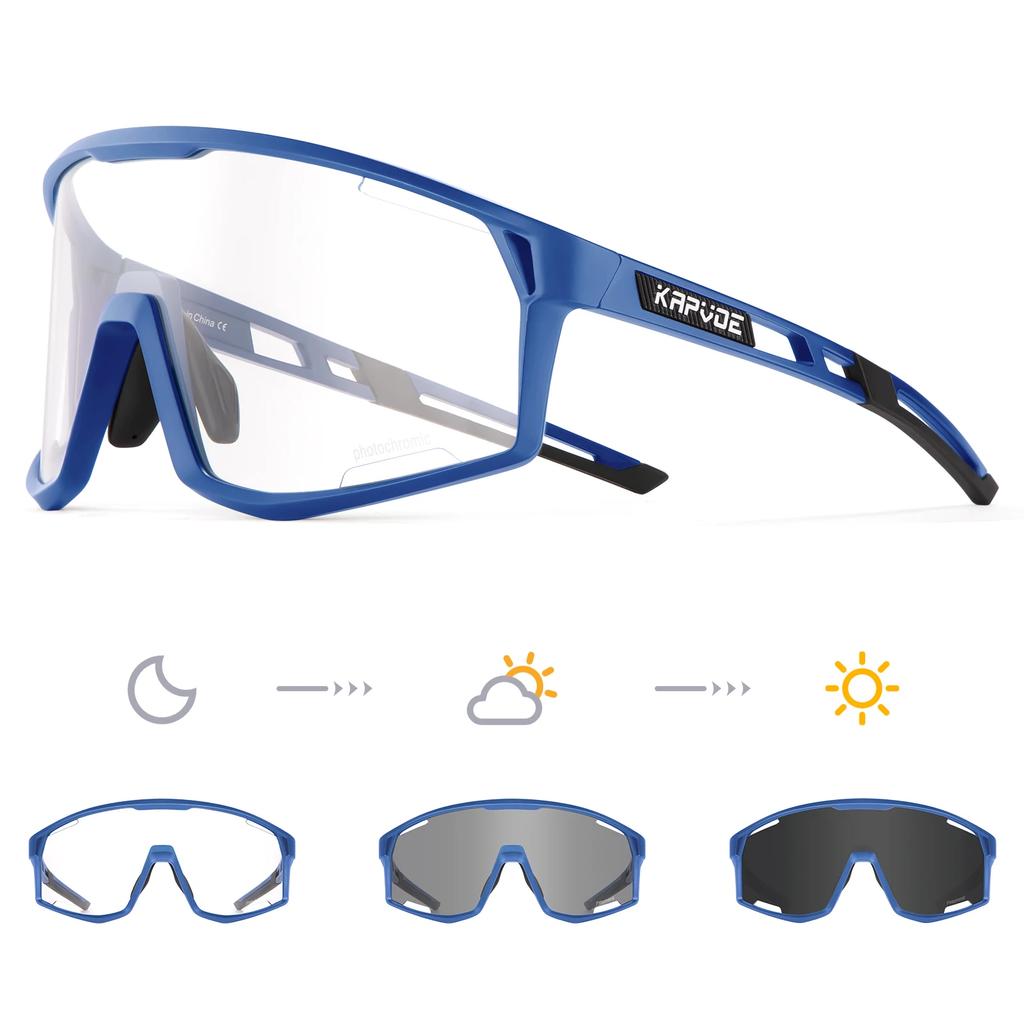 Kapvoe Photochromic Cycling Glasses Sunglasses for Men's Cycle Sun Glasses MTB UV400 Goggles Woman Road Bike Bicycle Eyewear