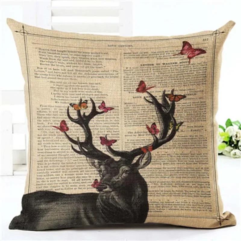 Drop Shipping Custom Elk New 24 Styles Linen Pillow Cover Geometric Deer Cushion Cover Nordic Style Home Decorative Pillow Case