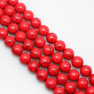 Wholesale Red Turquoise Gemstone 16-200pcs 4-14mm Round Craft DIY Jewelry Making Charms Jewelry Spacer Loose Beads Natural Stone