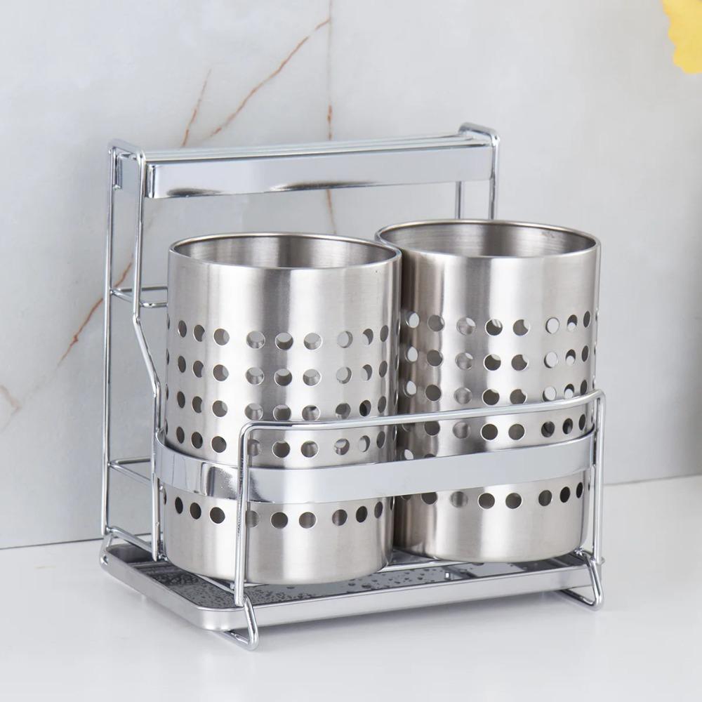 Well-ventilated Cutlery Holder Drain Utensil Rack Dinnerware Organizer Kitchen Accessories