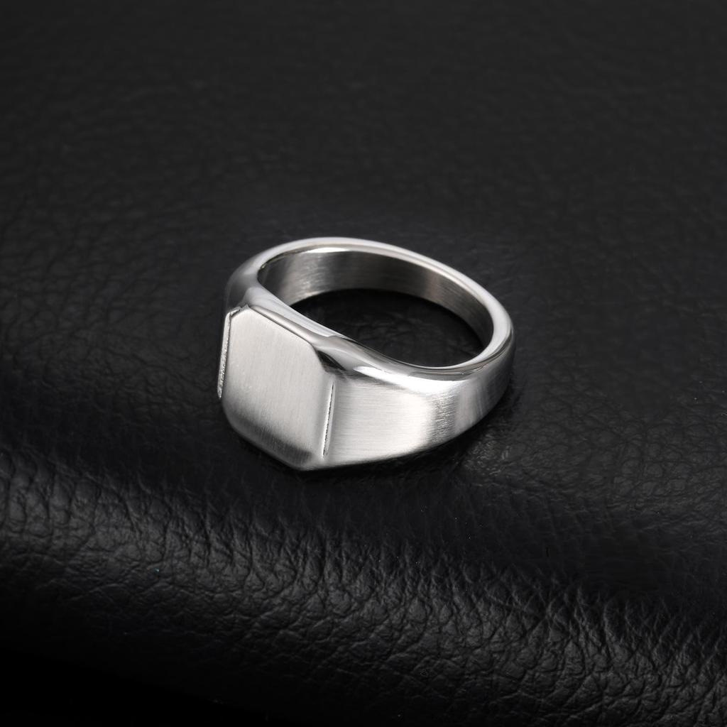 European & American Men's Stainless Steel Square Fashion Ring RC-693