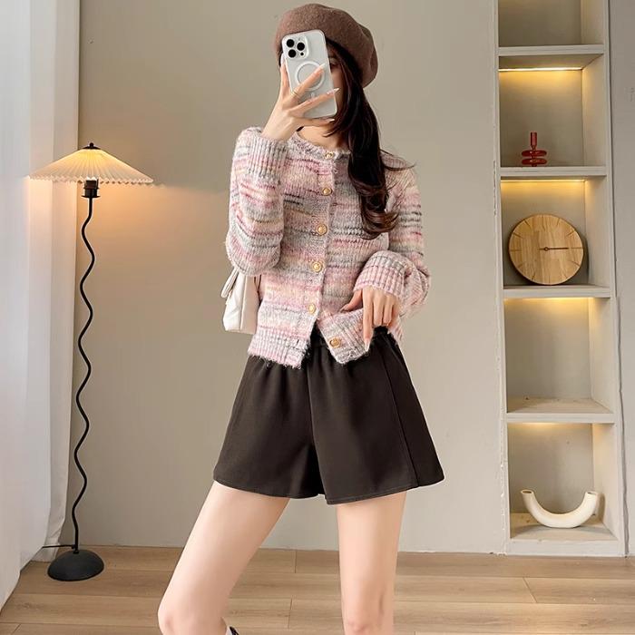 

Женские повседневные шорты А-силуэта с завышенной талией, для похудения, осень-зима 2024 S кофейный