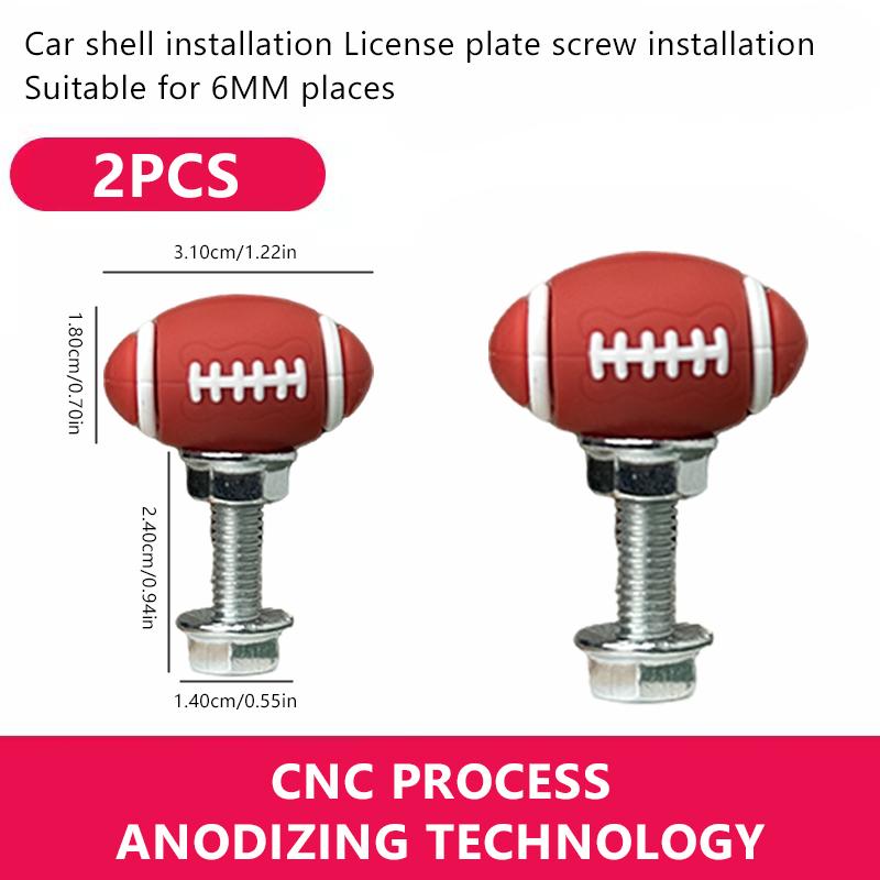 SEAMETAL Motorcycle License Plate Frame Bolt Screws Ball Decor Truck Fastener Cap Car License Plate Frame Bolts Screw For Any 6mm rugby красный