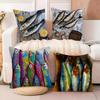 Colorful Sardine Lobster Pillow Case Living Room Sofa Decorative Cushion Cover Simple Household Light Luxury Printed Pillow