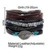 4Pcs Punk Multilayer Leather Bracelet Men's Women Wristband Bangle Jewelry Set Gifts for Women Girls Mother