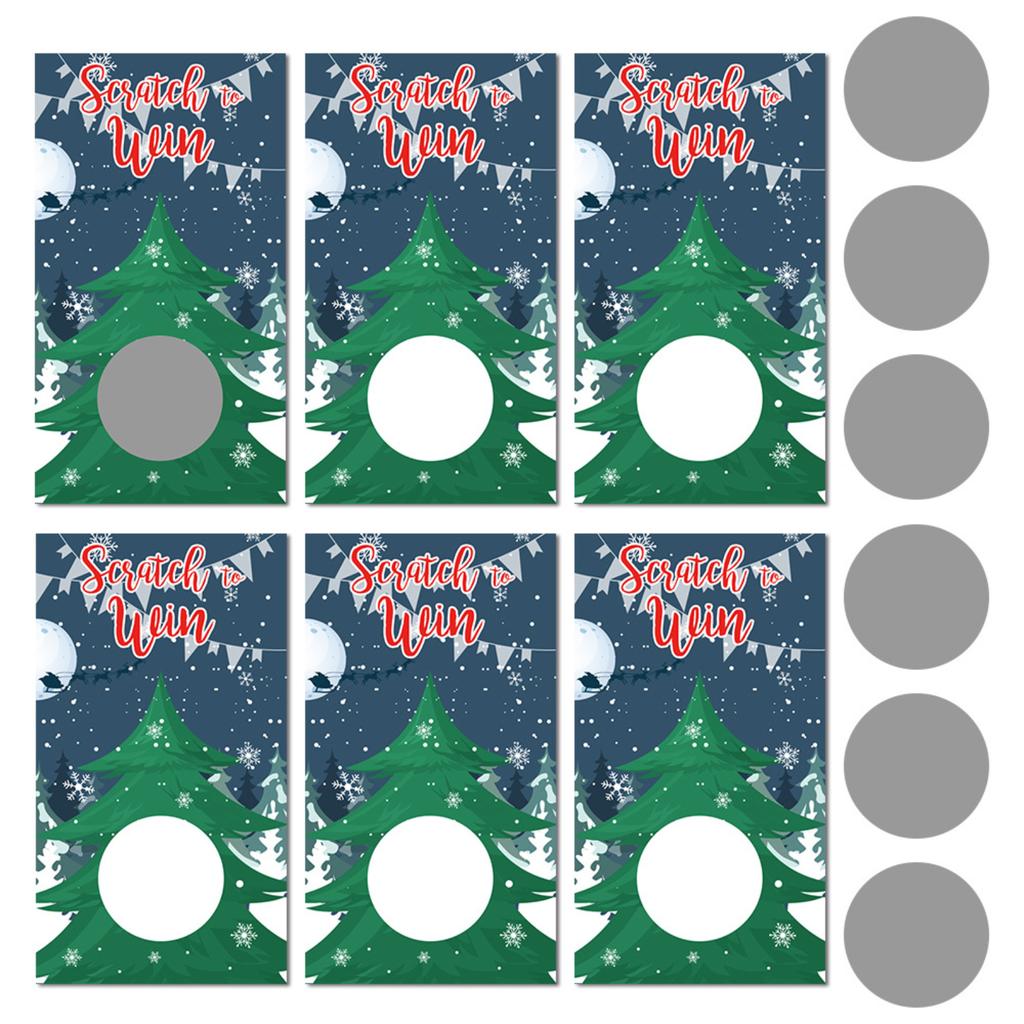 Christmas Party Cartoon Snowman Christmas Tree DIY Raffle Scratch Card Game Card Set