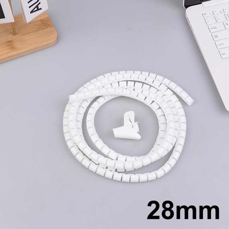 2m Cable Organizer Flexible Spiral Cable Wire Protector Computer Cord Protective Tube Clip Organizer Management Tools 16/10mm