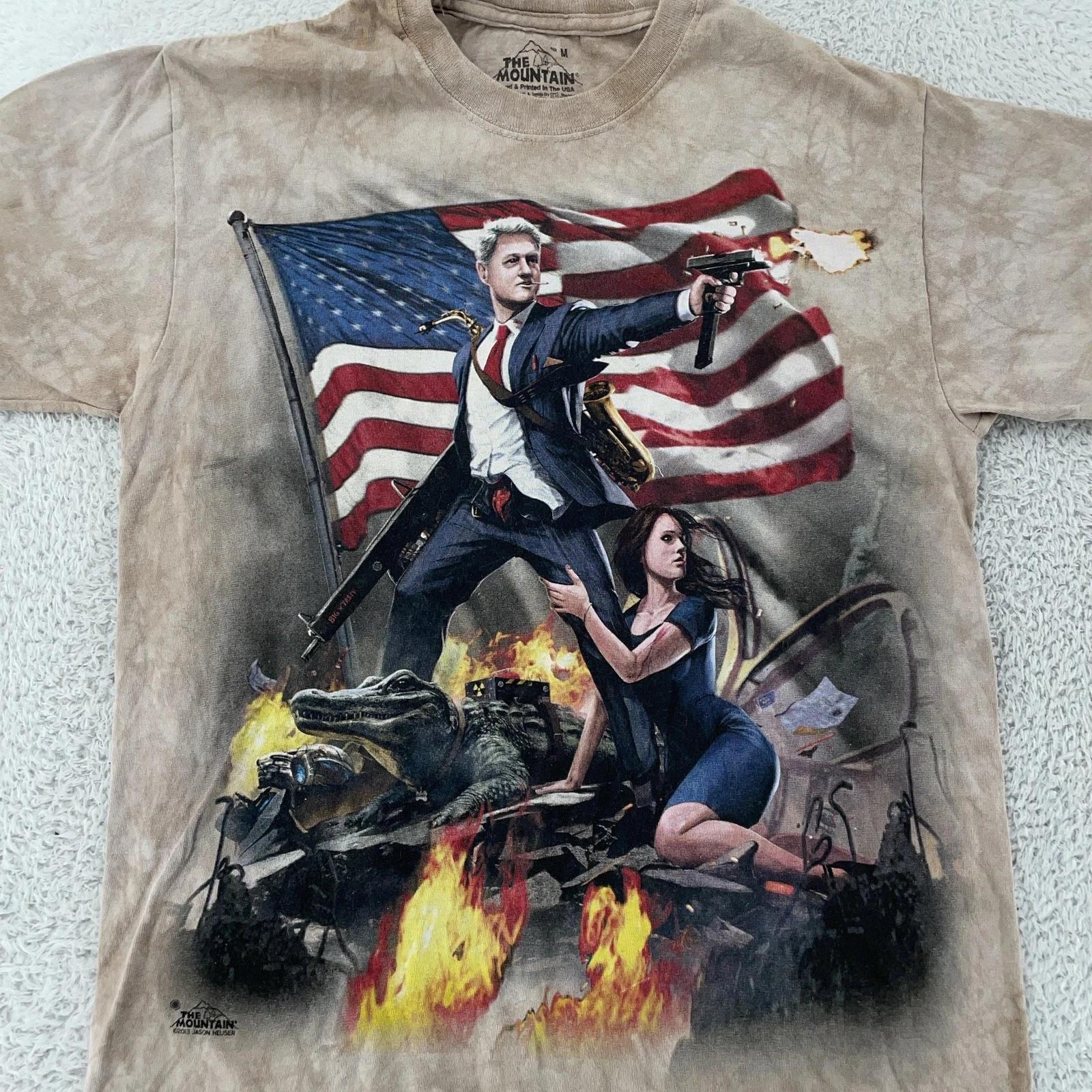 The Mountain Bill Clinton T-Shirt Medium American Flag Patriotic Jason Heuser M