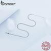 BAMOER White Gold Plated Necklace for Women, 925 Sterling Silver Snake Chain Necklace Dainty Chunky Woven Necklace