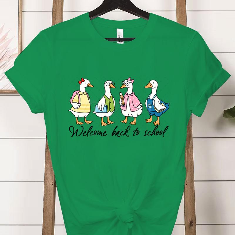 Welcome Back To School Duck TShirt Cute Teacher Shirt Unisex Tee BacktoSchool Outfit Gifts Funny Gift for Teachers Clothes