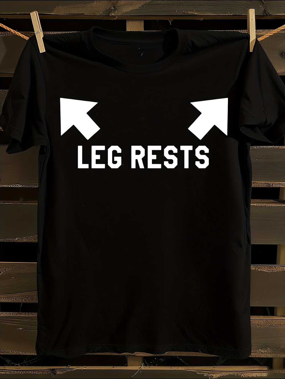 Funny Leg Rests Dad Joke T-Shirt L