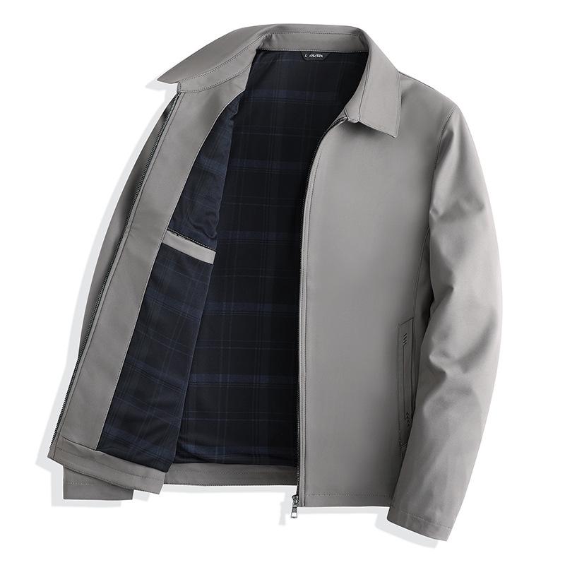 

Мужская осенняя куртка Executive - Отложной воротник, Повседневный пиджак для бизнеса для среднего и пожилого возраста 3XL хаки