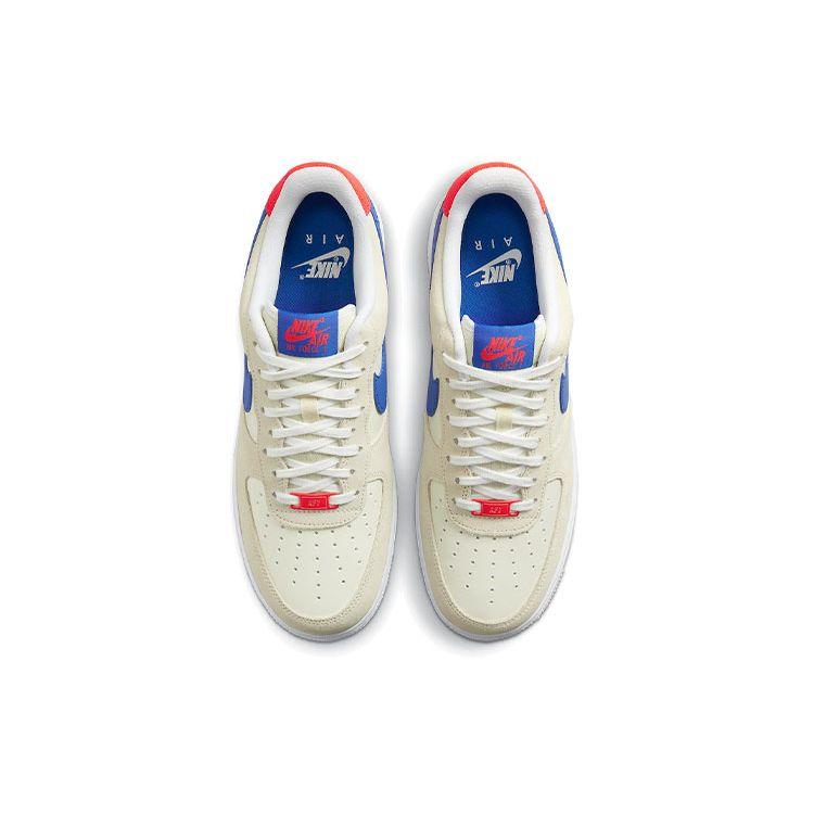 Nike Air Force 1 07 LV8 Coconut Milk Hyper Royal Herren Sneakers Cremeweiß Hell-Crimson DM8314-100
