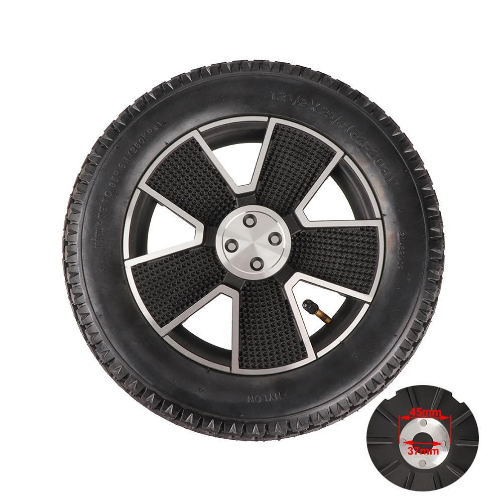 Electric Wheelchair Scooter Rear Wheels 12 Inch Pneumatic Tire Inner Tube 12 1/2x2 1/4 17mm Keyway Wheel Hub for Elderly