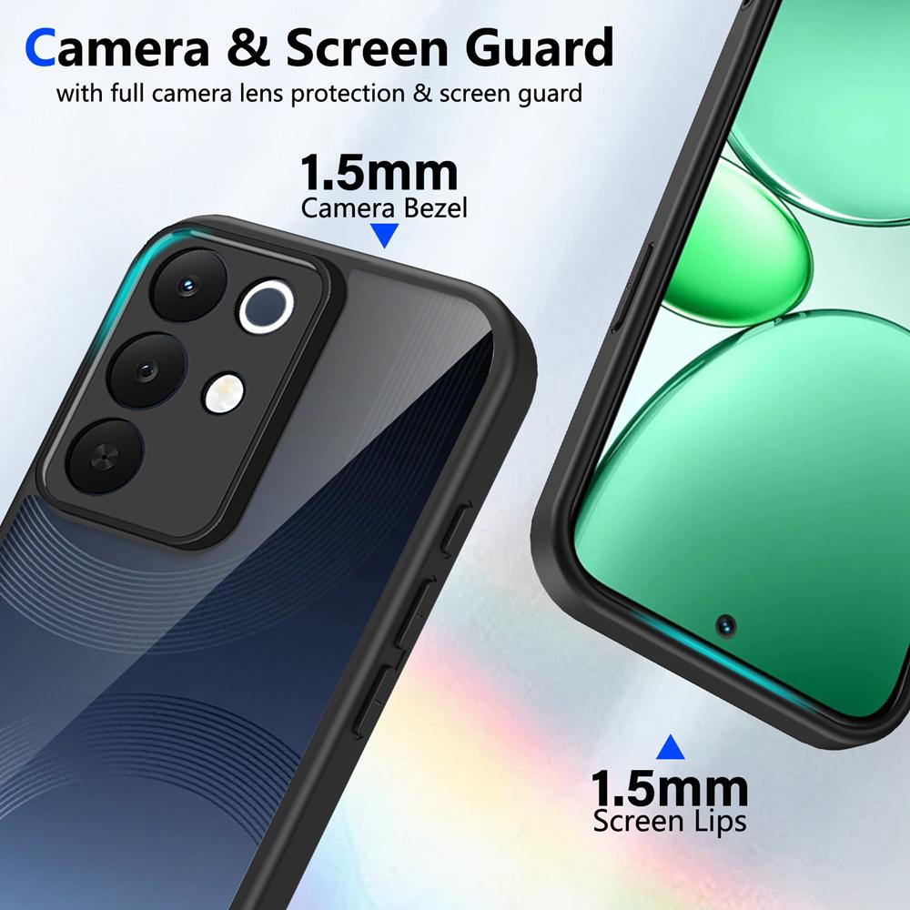 KEYSION Transparent Phone Case for Realme C85 Pro Soft Silicone+PC Clear Shockproof Phone Back Cover for OPPO Realme C85 4G 5G