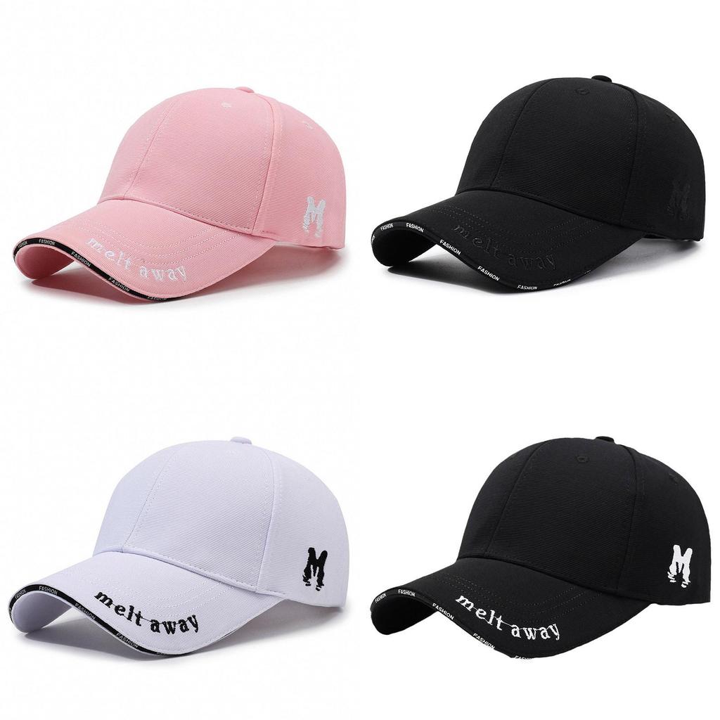 Embroidery M Letter Baseball Hat Outdoor Adjustable Sun Breathable Protection