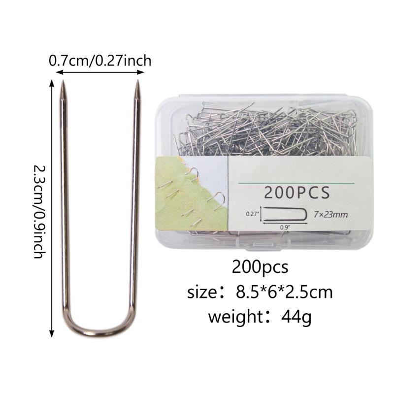 100/200Pcs Sewing Pin Fork Pin Double Blocking Pin Stainless Steel Needlecraft Pin for Fabric Craft Jewelry Display