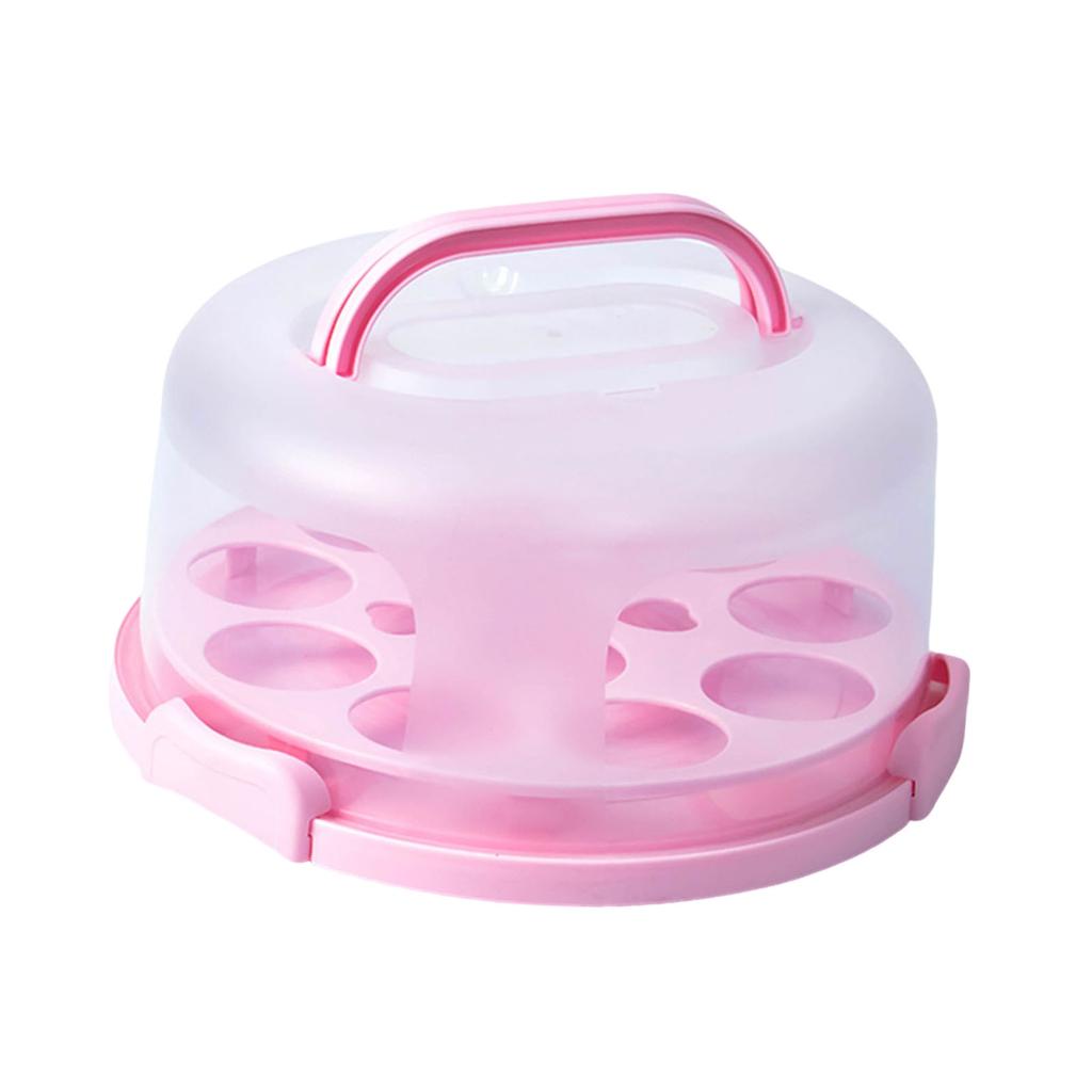 Convenient Cake Carrier Portable Buckle PP Cake Box Baking Packaging Box with Handle Handy Cupcake Holder Tray Cake Packaging