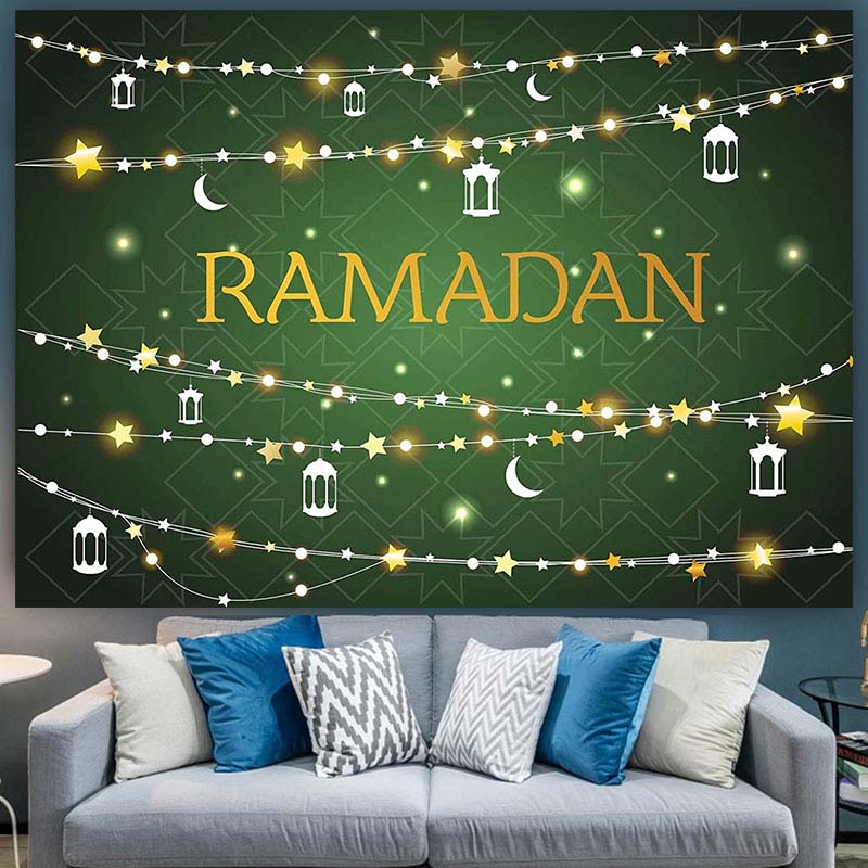 Eid Mubarak Photo Background Ramadan Kareem Family Room Backdrop Banner Decor