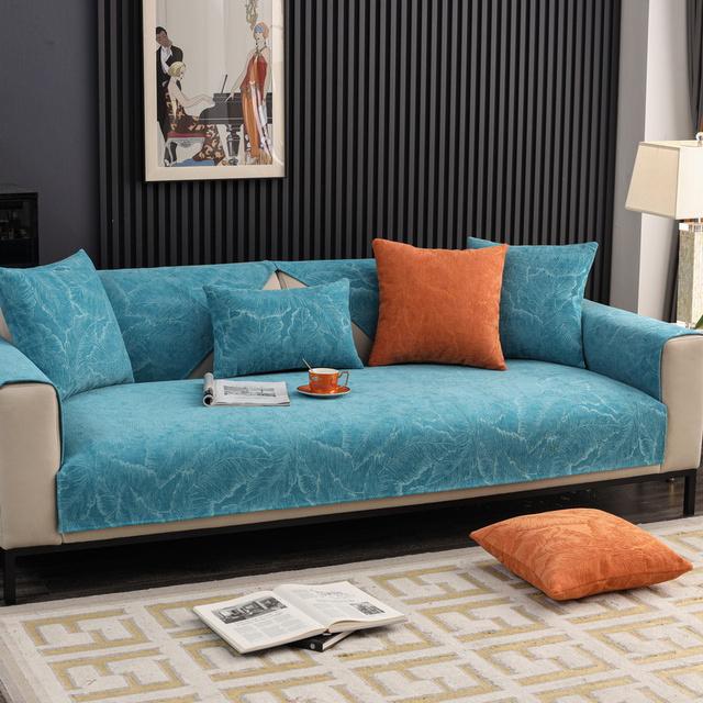 Chenille Sofa Covers Non -Slip Jacquard Four Season Couch Mat Seat Cushion Sectional Sofa Slipcovers For Living Room