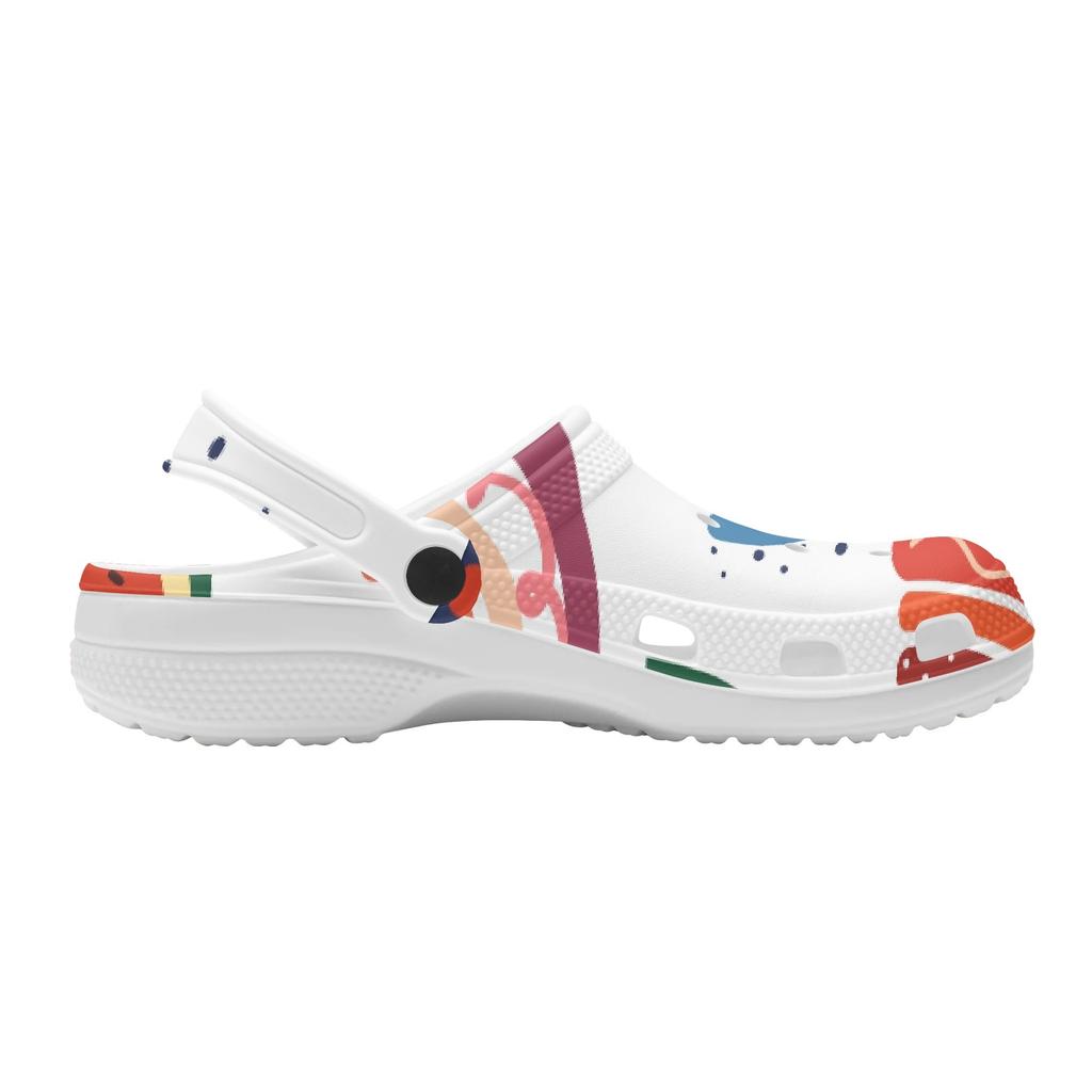 Unisex Allover Printed EVA Beach Clogs Breathable Soft Slip On Beach Shoes Pool Area Bathroom Home Walking Shoes Beach Wear