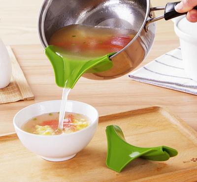 Silicone Anti-spill Drain Pans Round Rim Deflector Liquid Soup Diversion Mouth Cooking Kitchen Tools