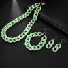 Acrylic Colorful Chain Set: Bracelet, Necklace, Earrings, Women's Shoulder Strap - European & American Hip Hop Style.