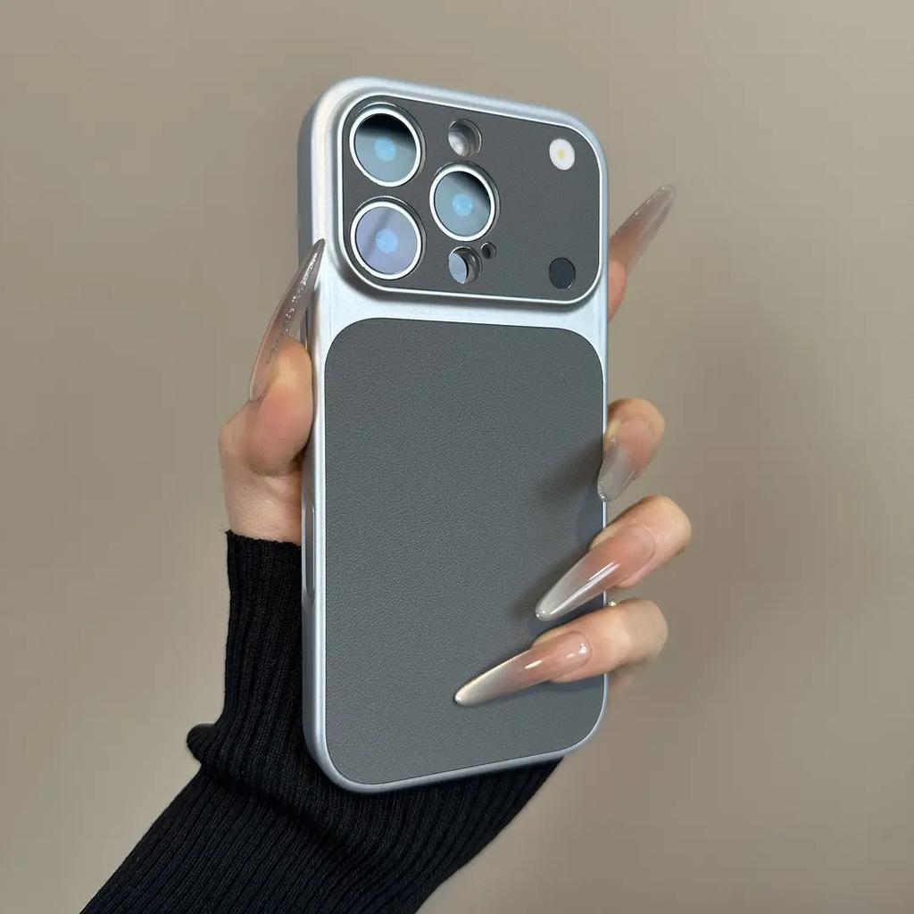 Business Solid Leather Texture Color Case for iPhone 17 Air 16 15 14 Plus 13 Pro Max Matte Shockproof Len Protection Cover