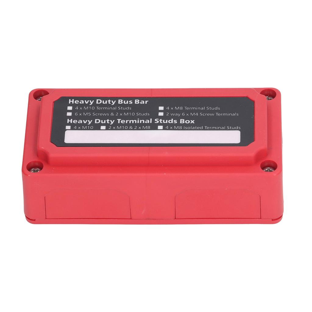 Power Distribution Block M8 Screw Terminal Bus Bar DC 48V 300A for Automobile Boat Red