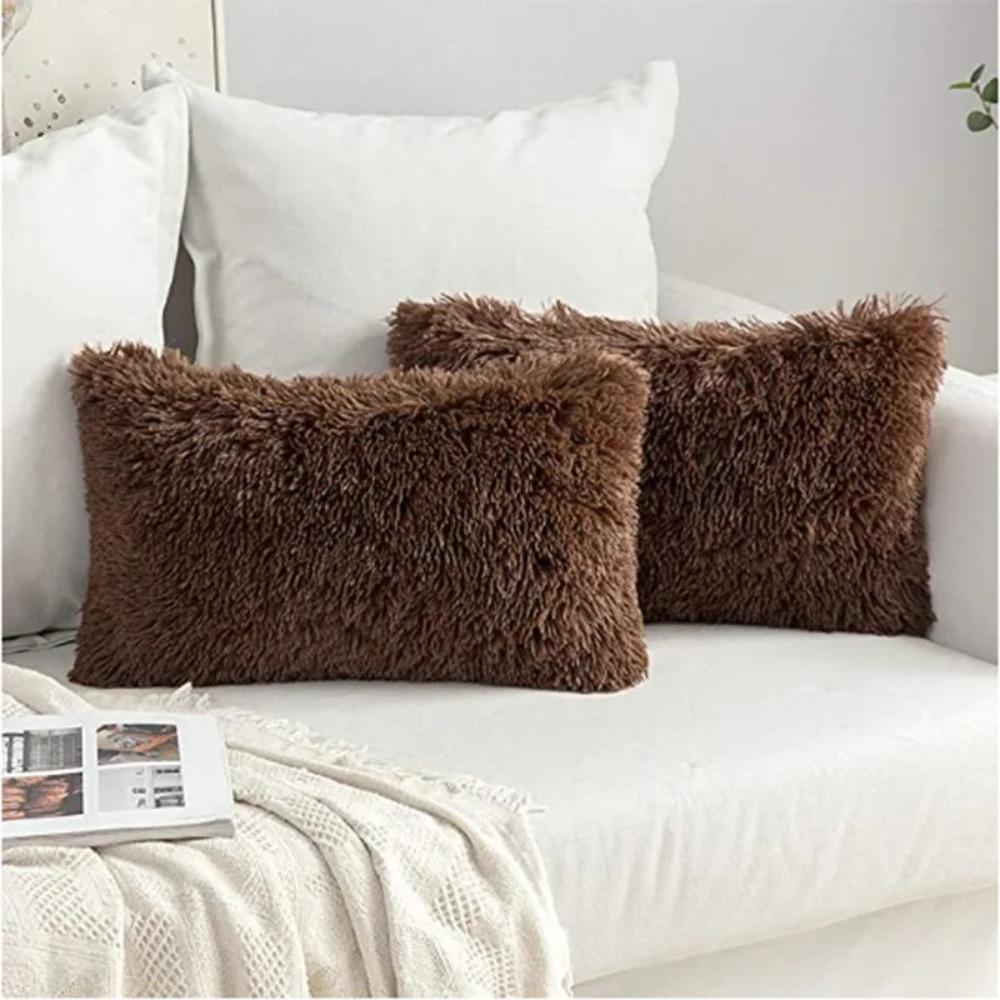 Rectangular Shape Crystal Plush Pillow Plush Mink Plush Pillow Nordic Pillowcase  Living Room
