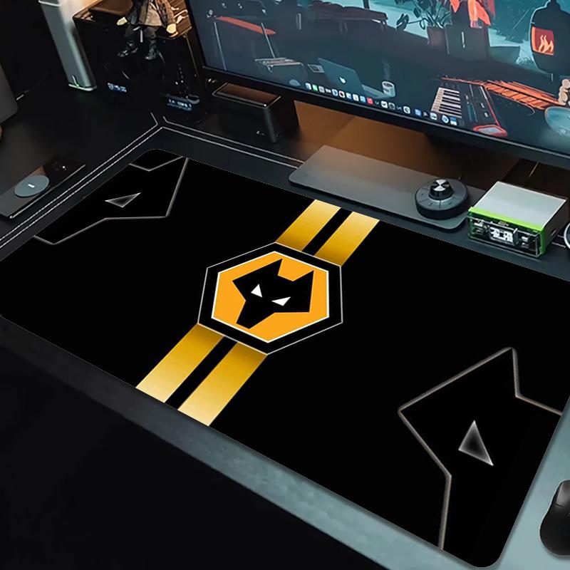 Wolves FC Farbiges Mauspads Großes Gaming Tischkissen Rutschfeste Laptop Tablet Großes Mauspads XXL Matte Mini PC Spielmatte Mit Verriegeltem Rand