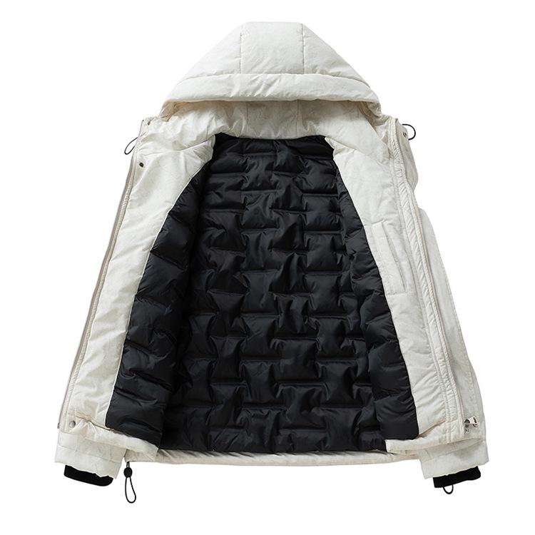 Men's Tie-Dye White Duck Down Jacket - Winter Warmth, Thick & Versatile, Plus Size Loose Casual Outerwear